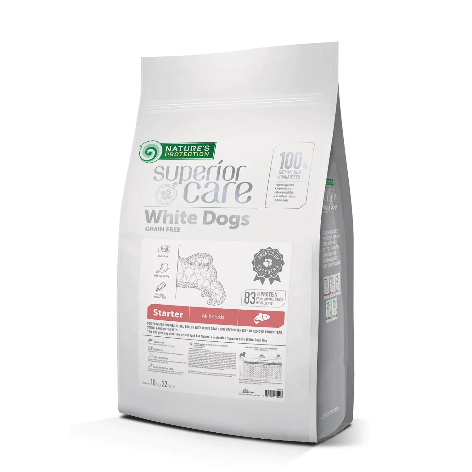 Nature's Protection Superior Care White Dogs Grain-Free Dry Dog Food For All Breeds Puppy, Salmon, Starter (Up to 4 month)