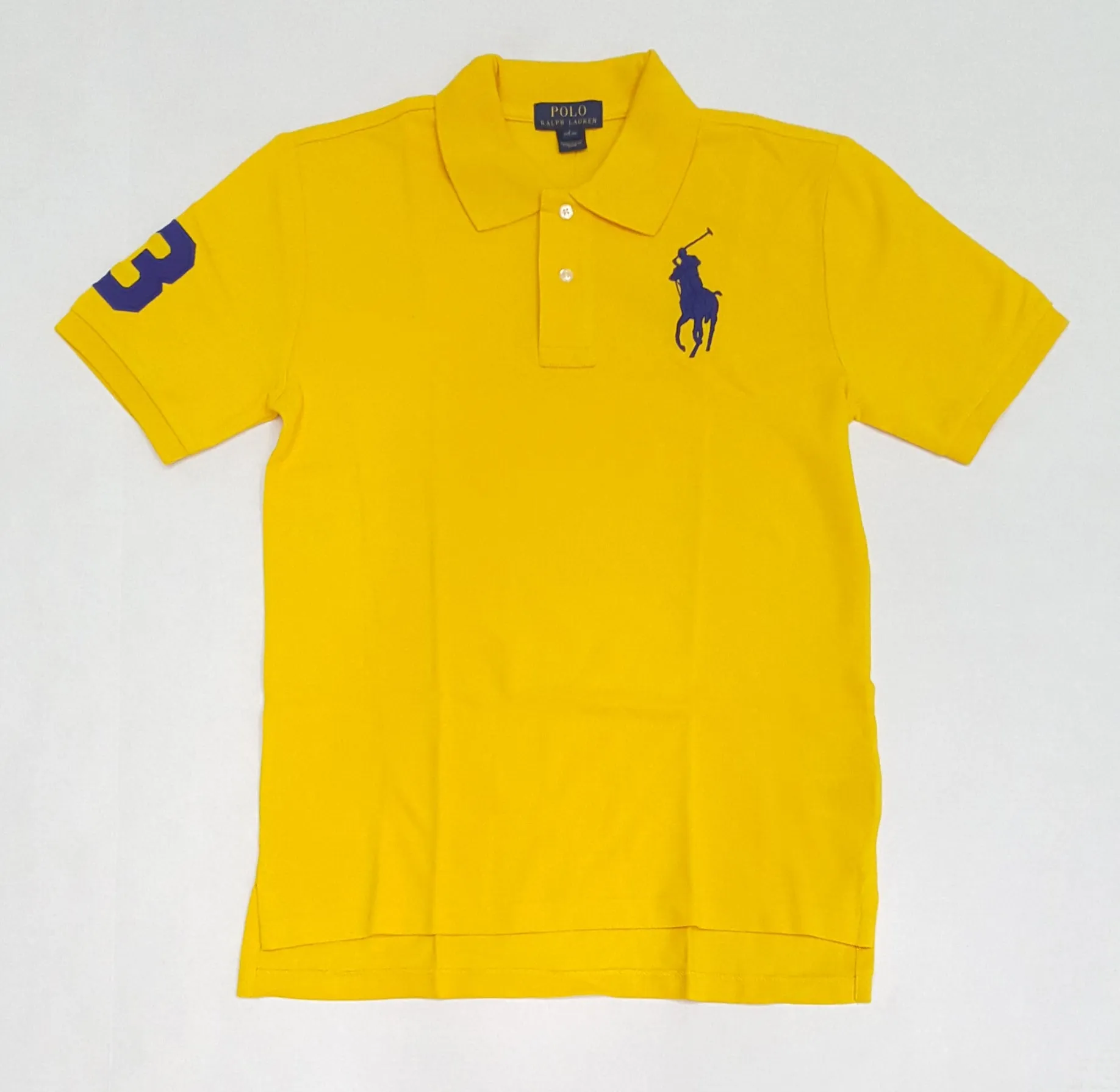 Nwt Kids Polo Ralph Lauren Yellow/Navy Big Pony Polo (8-20)