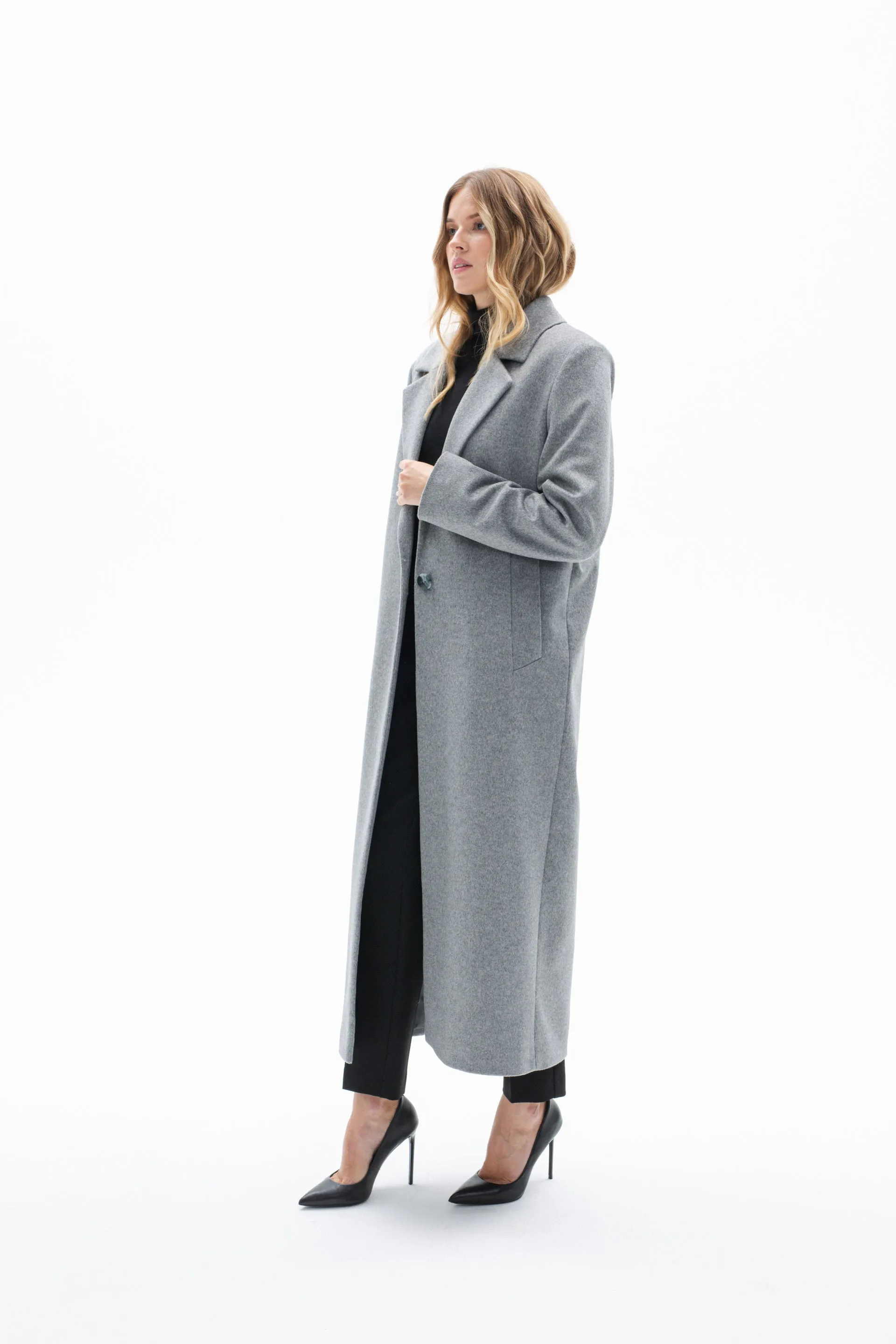 ONE BUTTON CLASSIC GREY COAT