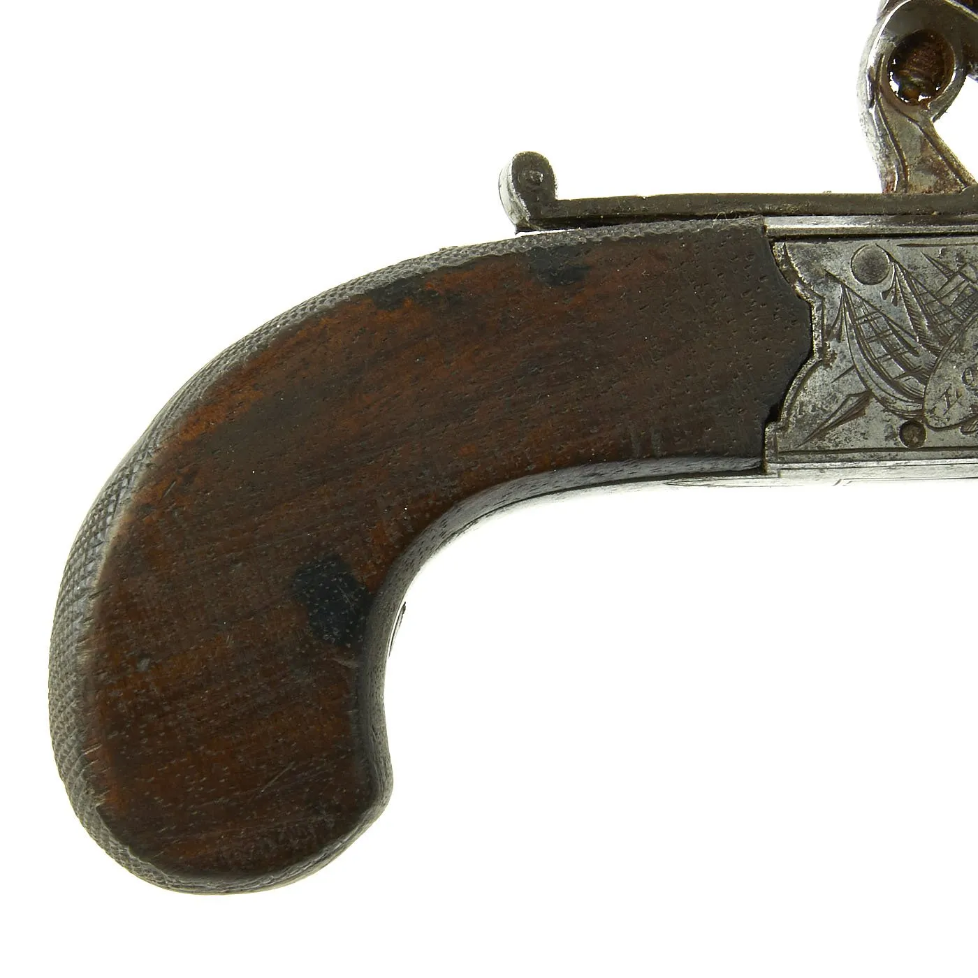 Original British Napoleonic Cased Henry Nock Duck's Foot Flintlock Pistol Named to Captain Codrington of HMS Orion  - Battle of Trafalgar