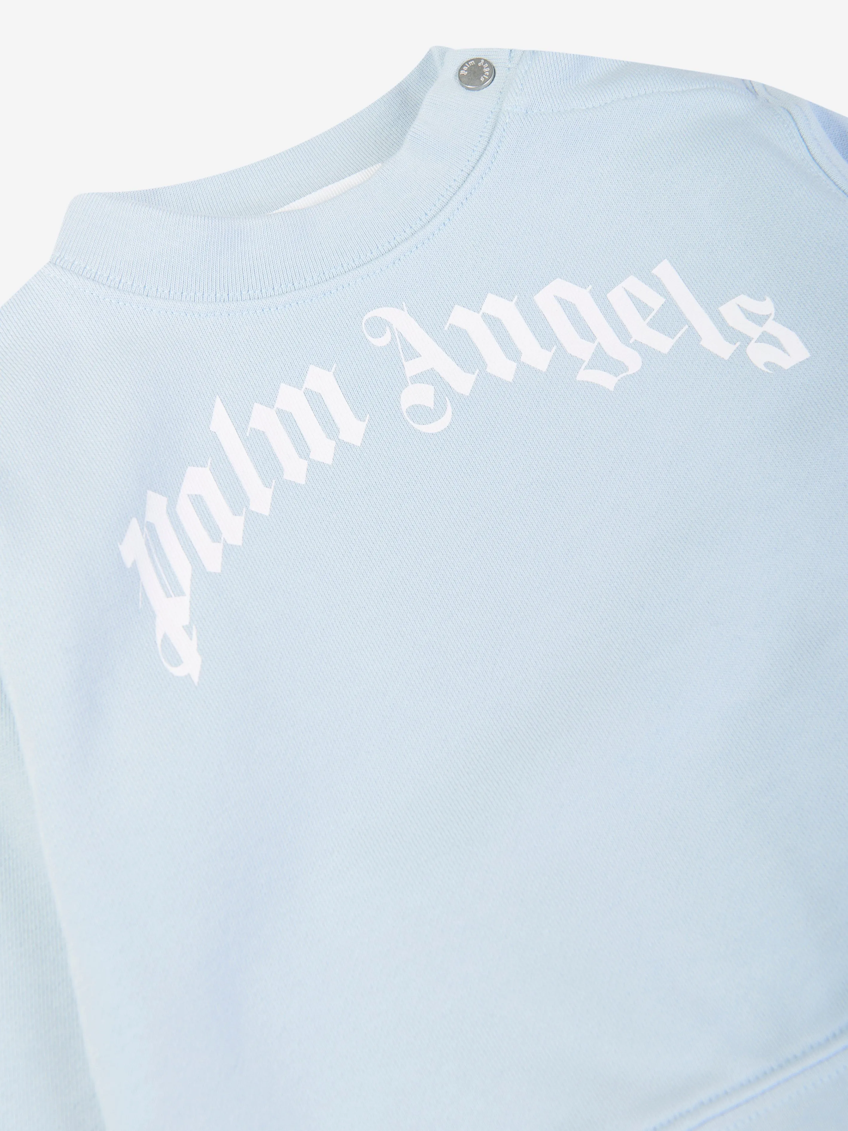 Palm Angels Baby Boys Curved Logo Sweatshirt in Blue