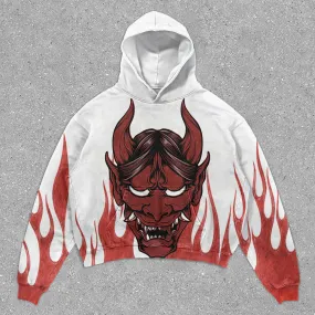 Personalized Street Style Flame Demon Hoodie