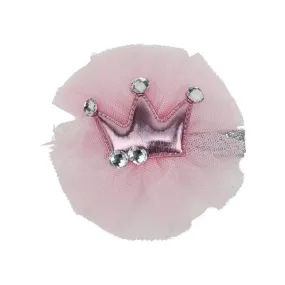 PINK CROWN TULLE HAIR CLIP