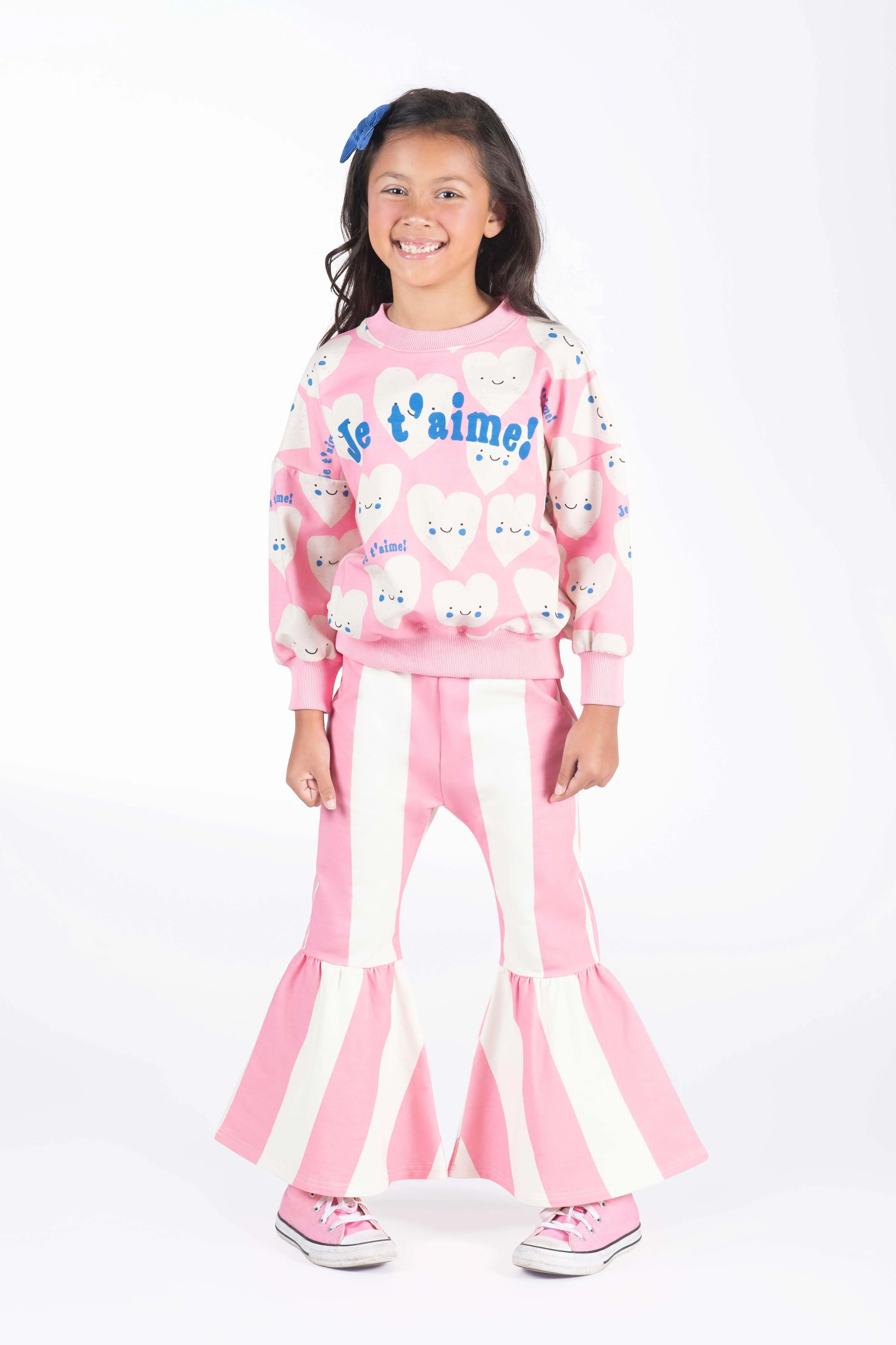 Pink Stripes Flared Track Pants