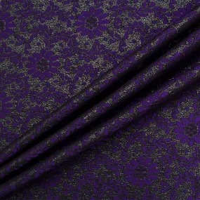 Purple Floral & Black Brocade (A 2.85m Piece)