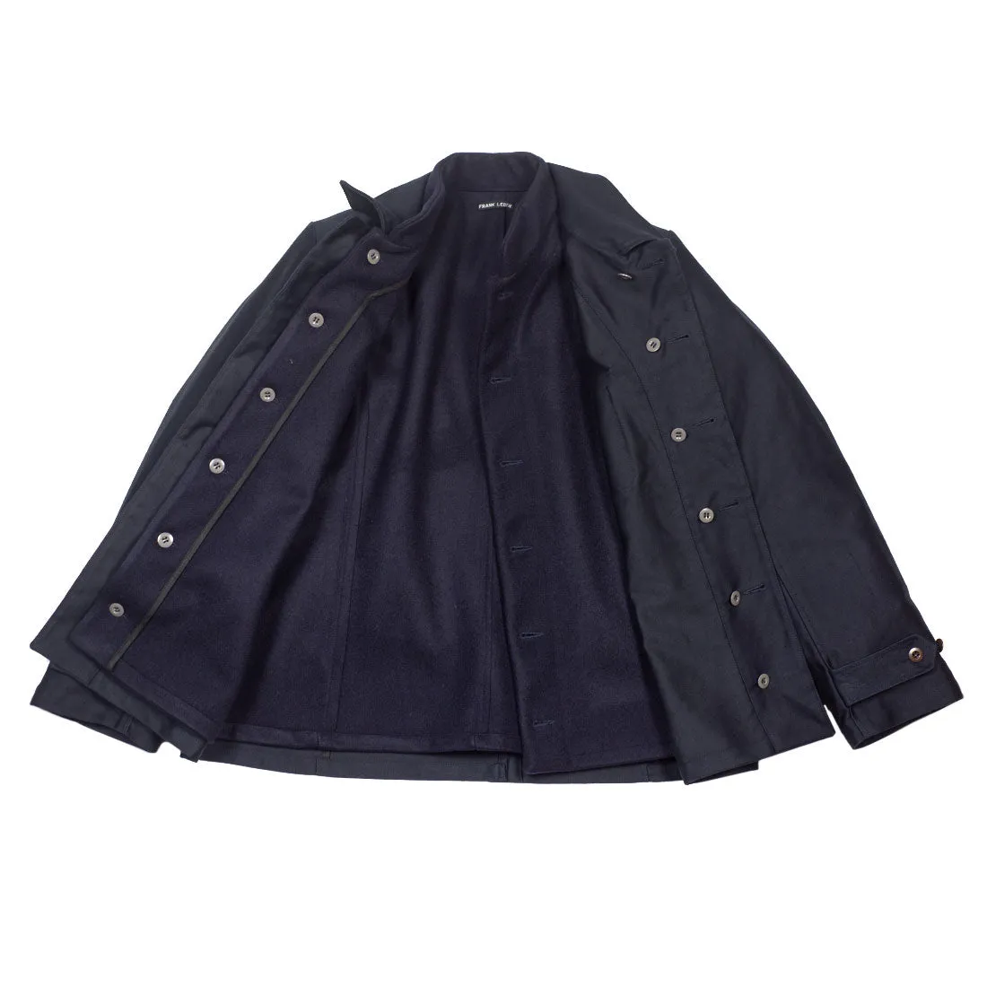 "Double Jacket" in navy blue French cotton sateen with Bavarian loden removable lining