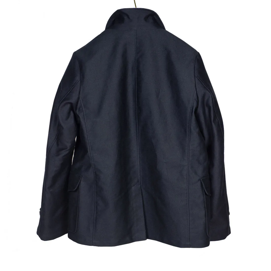 "Double Jacket" in navy blue French cotton sateen with Bavarian loden removable lining