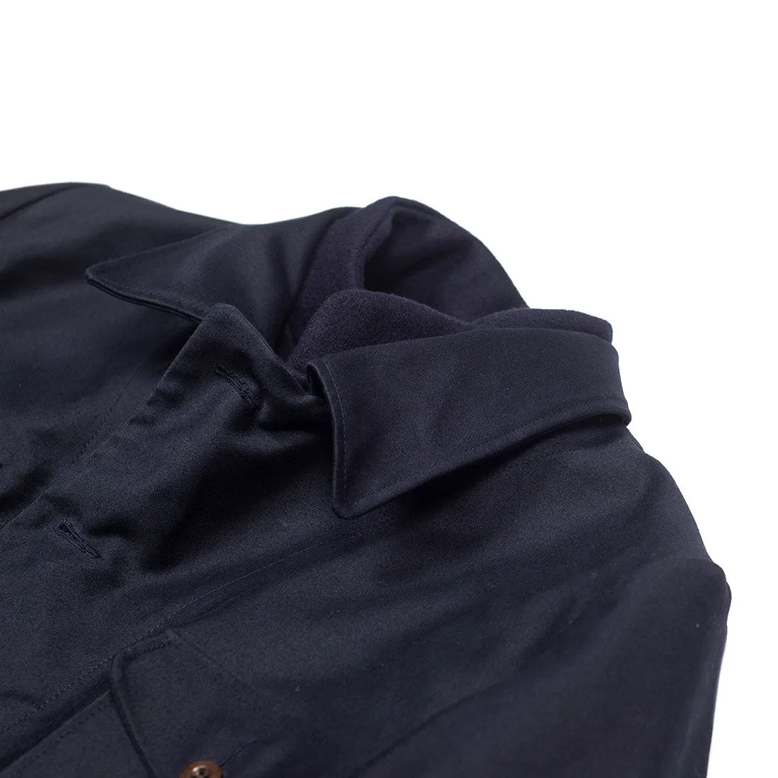 "Double Jacket" in navy blue French cotton sateen with Bavarian loden removable lining