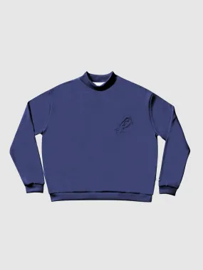 Recycled Embroidered Sweater - Navy