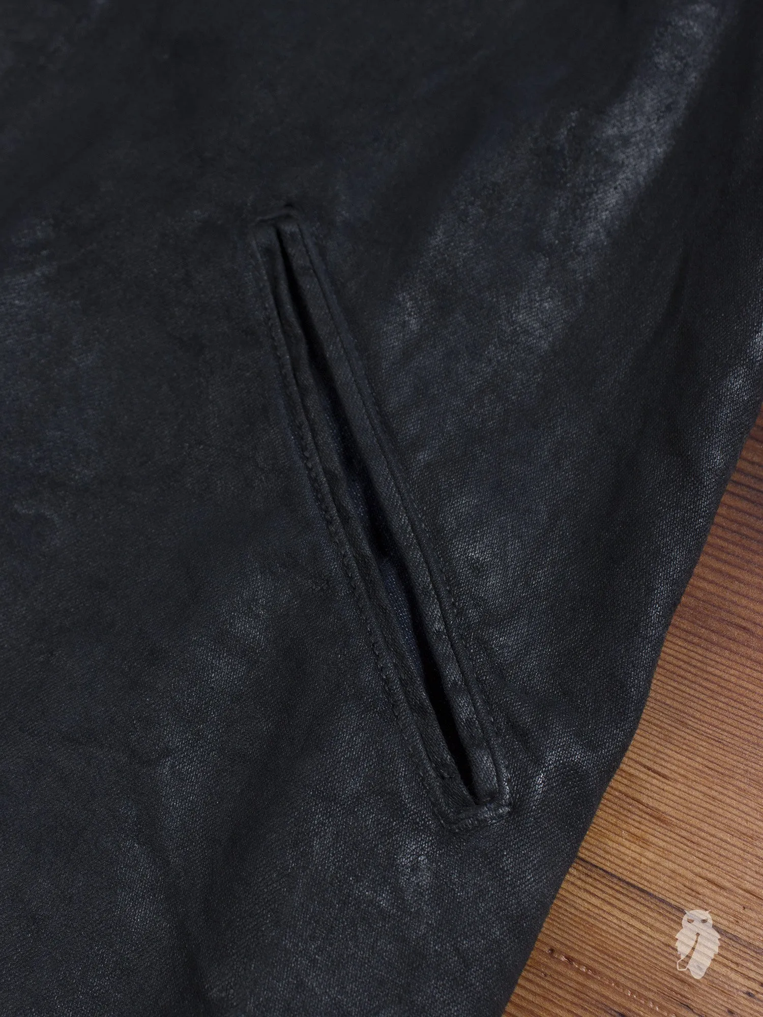 Resin Coated Car Coat in Black