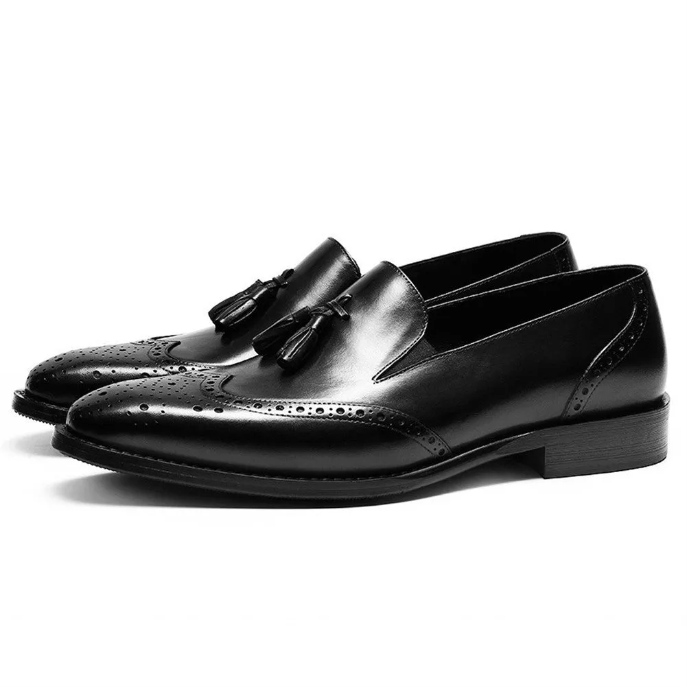 Retro Brogue Tassel Carving Loafer for Men