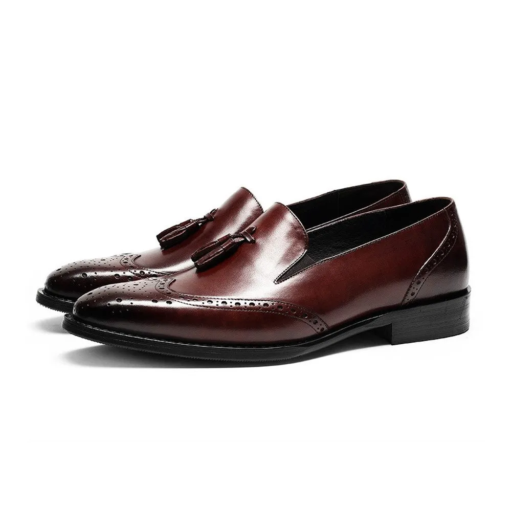 Retro Brogue Tassel Carving Loafer for Men