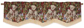 Seasonal Tapestry Xmas Decorative Window Treatment Rod Pocket Curtain Straight Valance