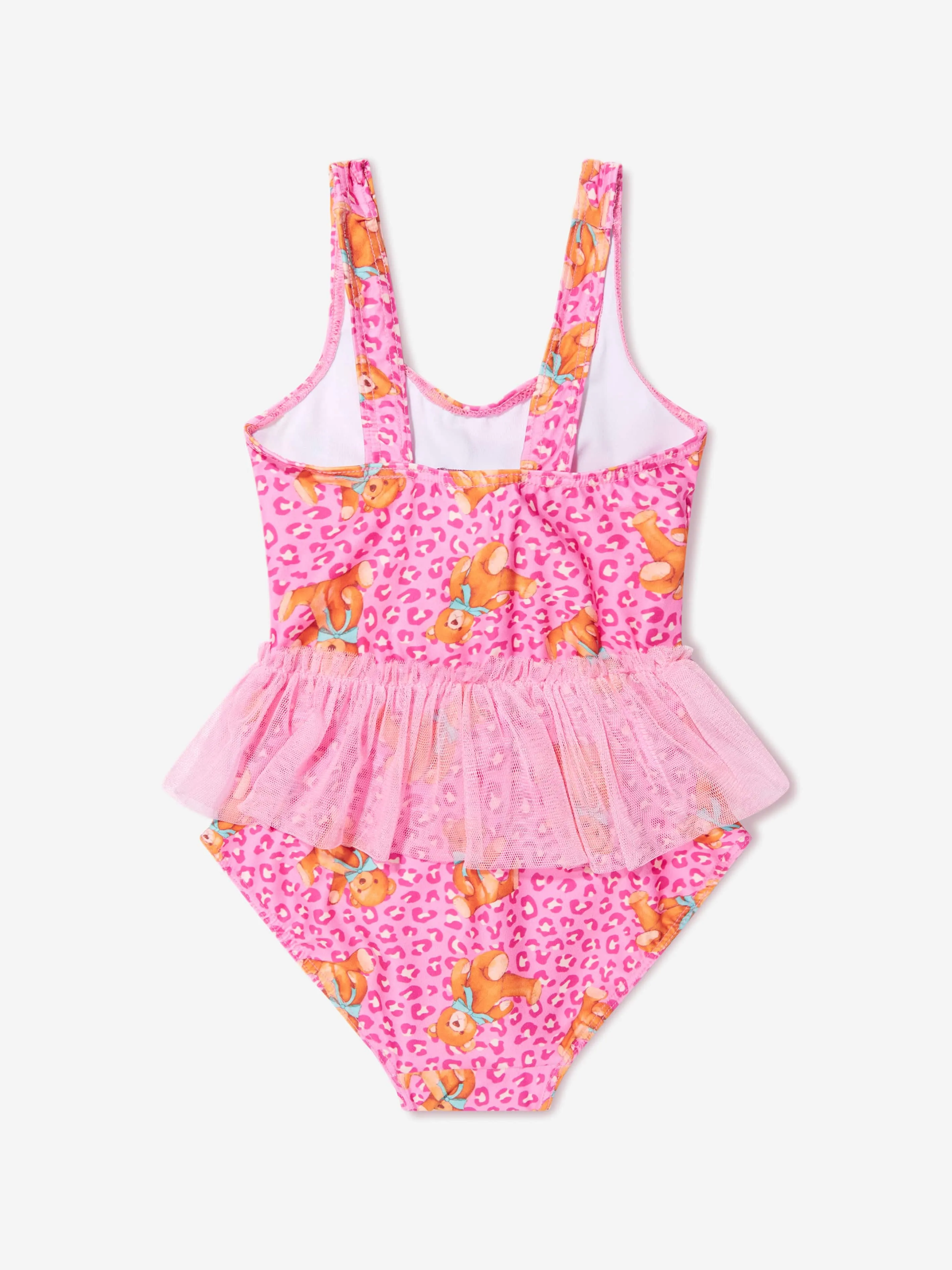 Selini Action Girls Teddy Bear Tutu Swimsuit in Pink