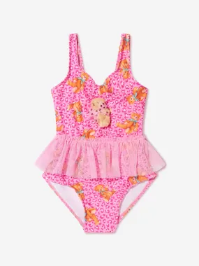 Selini Action Girls Teddy Bear Tutu Swimsuit in Pink