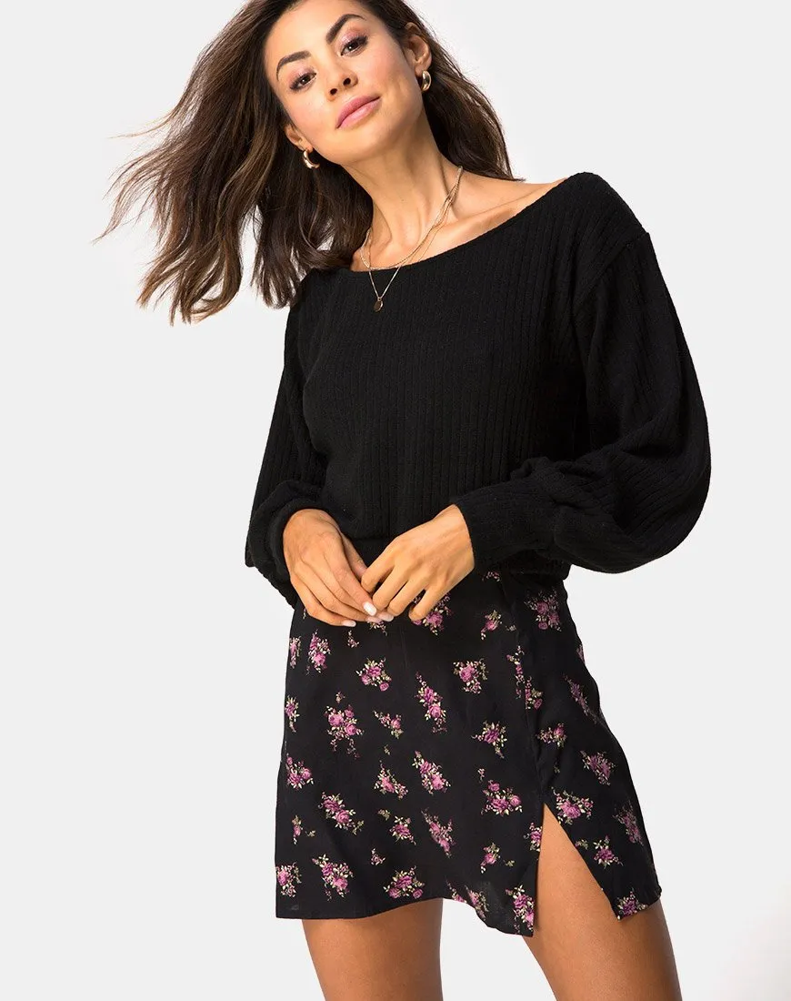 Sheny Skirt in Sohey Rose Black