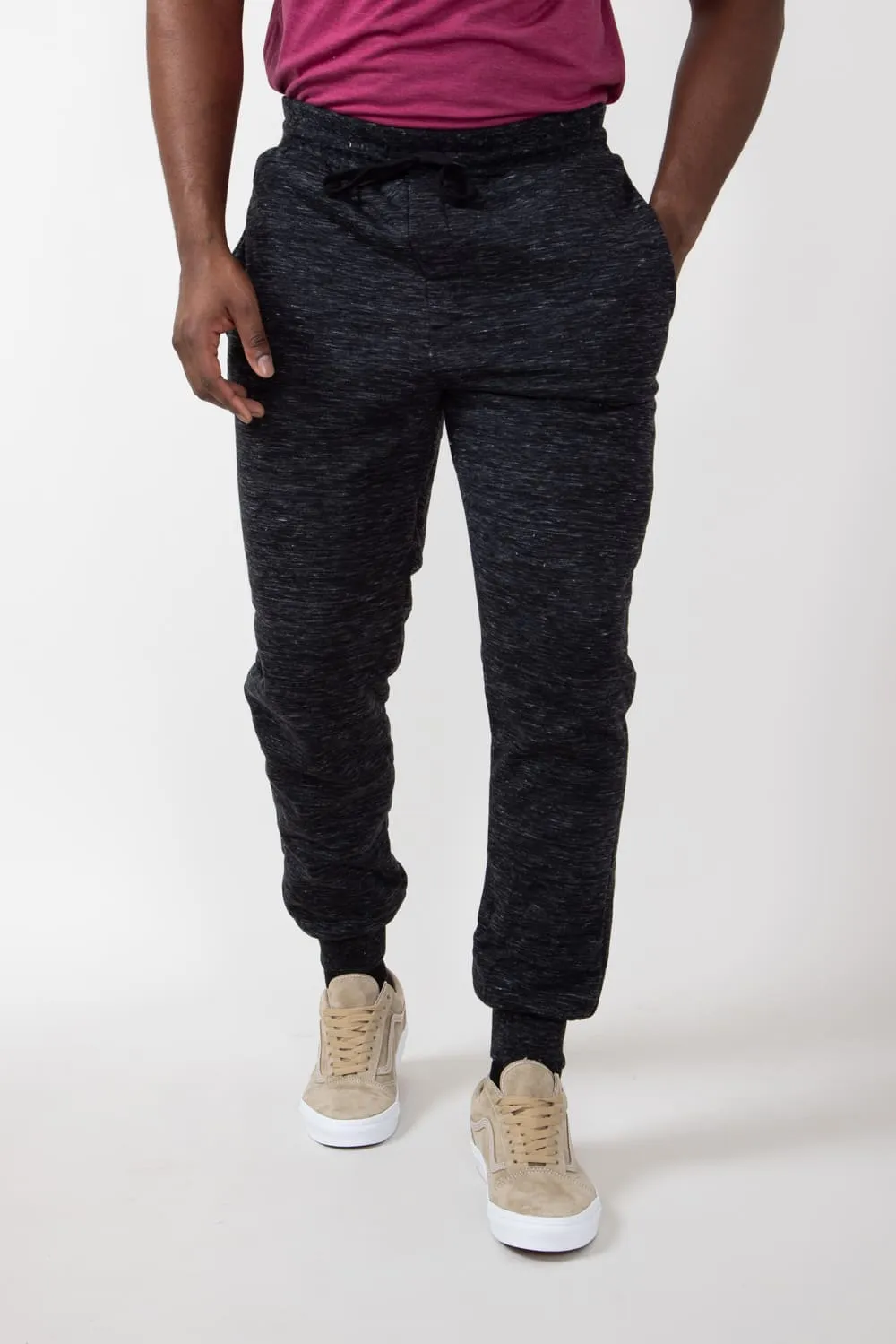 Sherpa Lined Joggers for Men in Black | MTP03967F4-BLACK