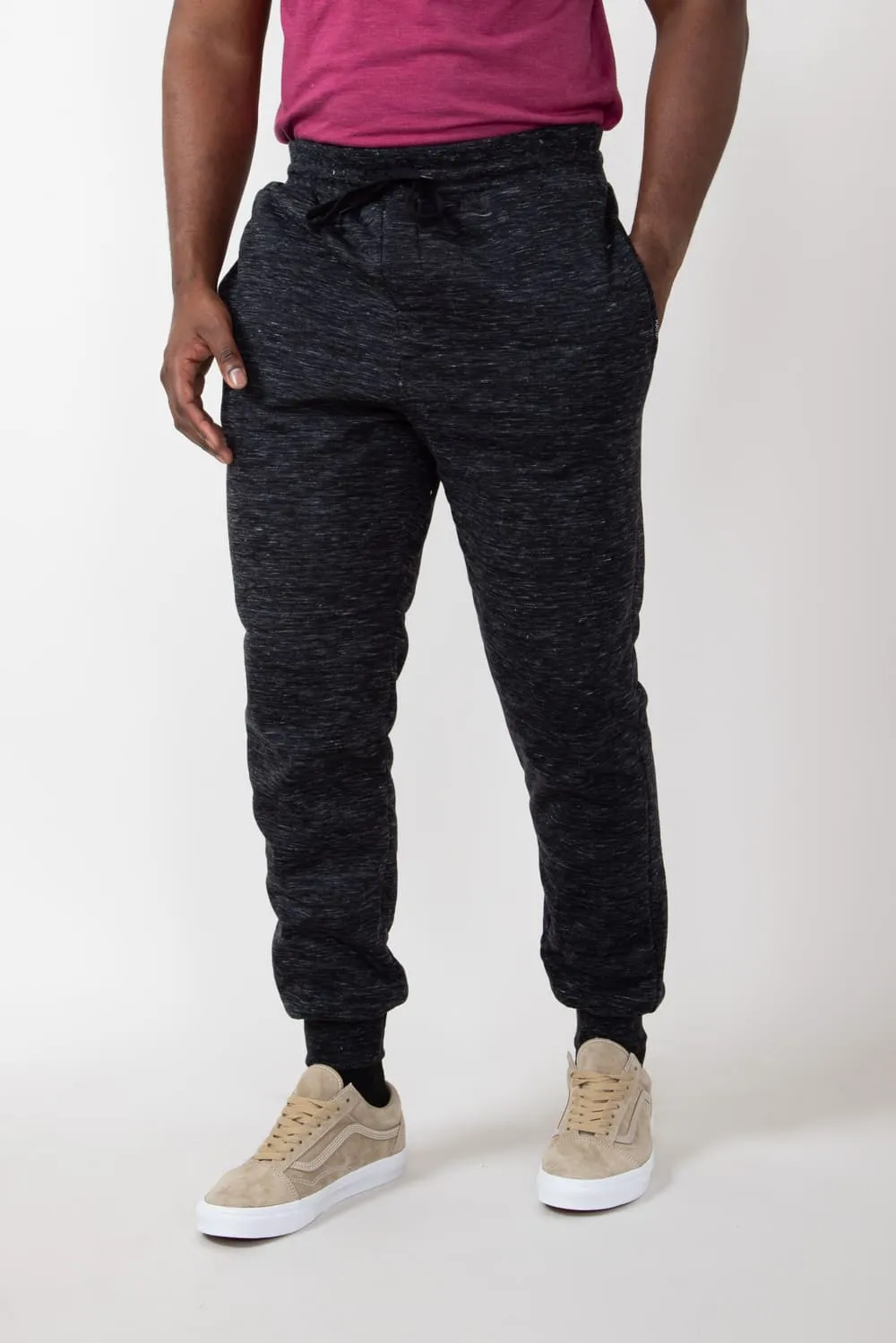 Sherpa Lined Joggers for Men in Black | MTP03967F4-BLACK