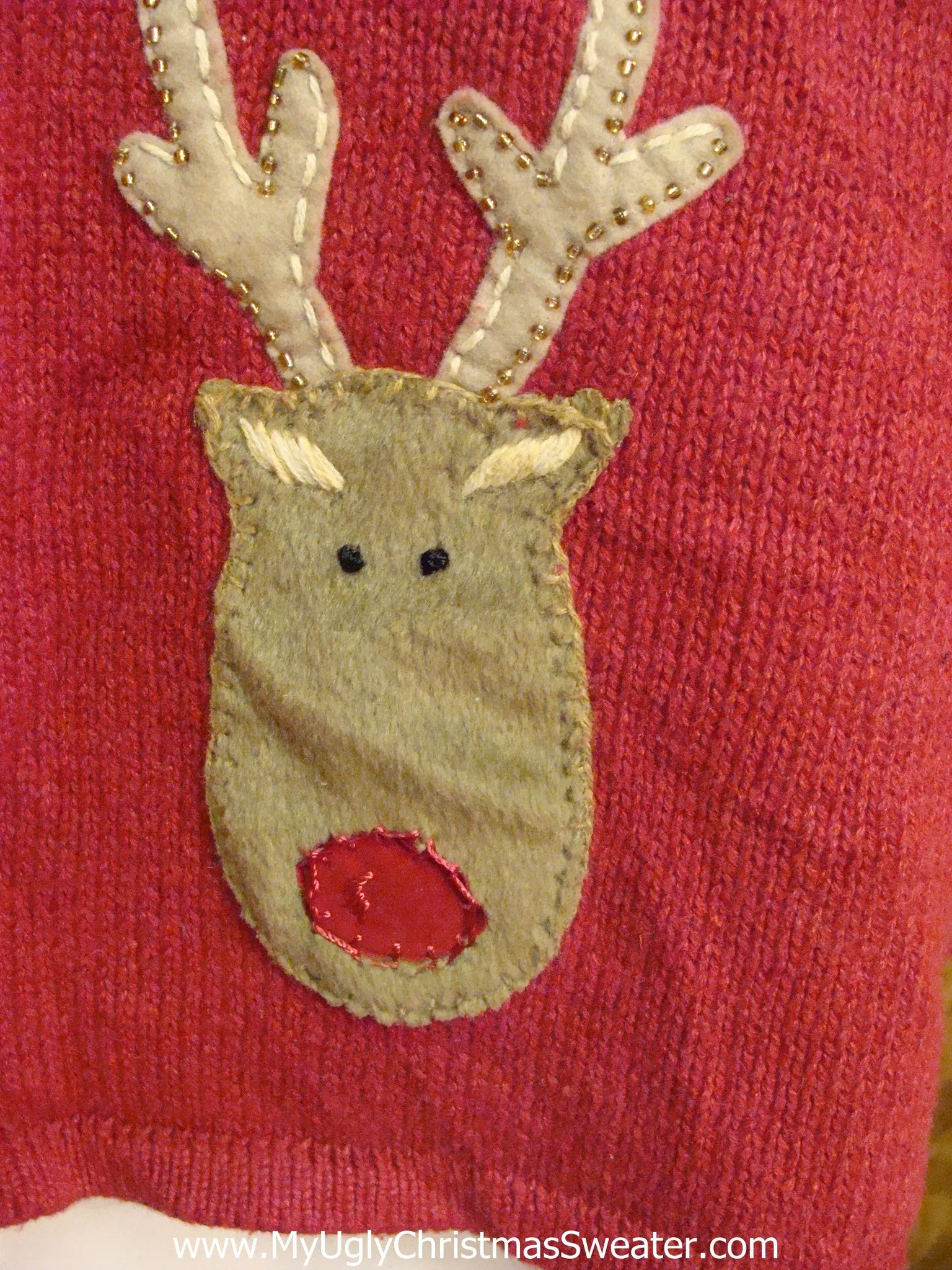 Startled Reindeer Heads Funny Christmas Sweater