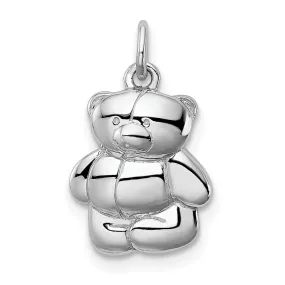 Sterling Silver Rhodium plated Teddy Bear Pendant