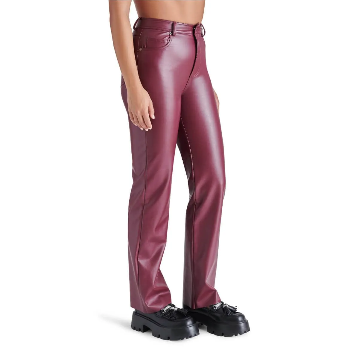 Steve Madden Loren Faux Leather Straight Leg Pants