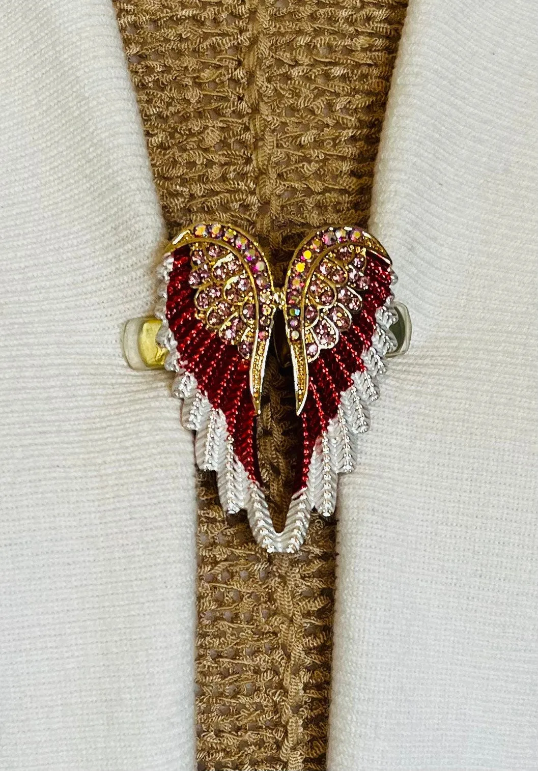 Sweater Clips Angel Wings Sweater Clip Red Rhinestone Clips Cardigan Scarf Clips Shawl Clasps Gift Gifts for Her by Fabulici