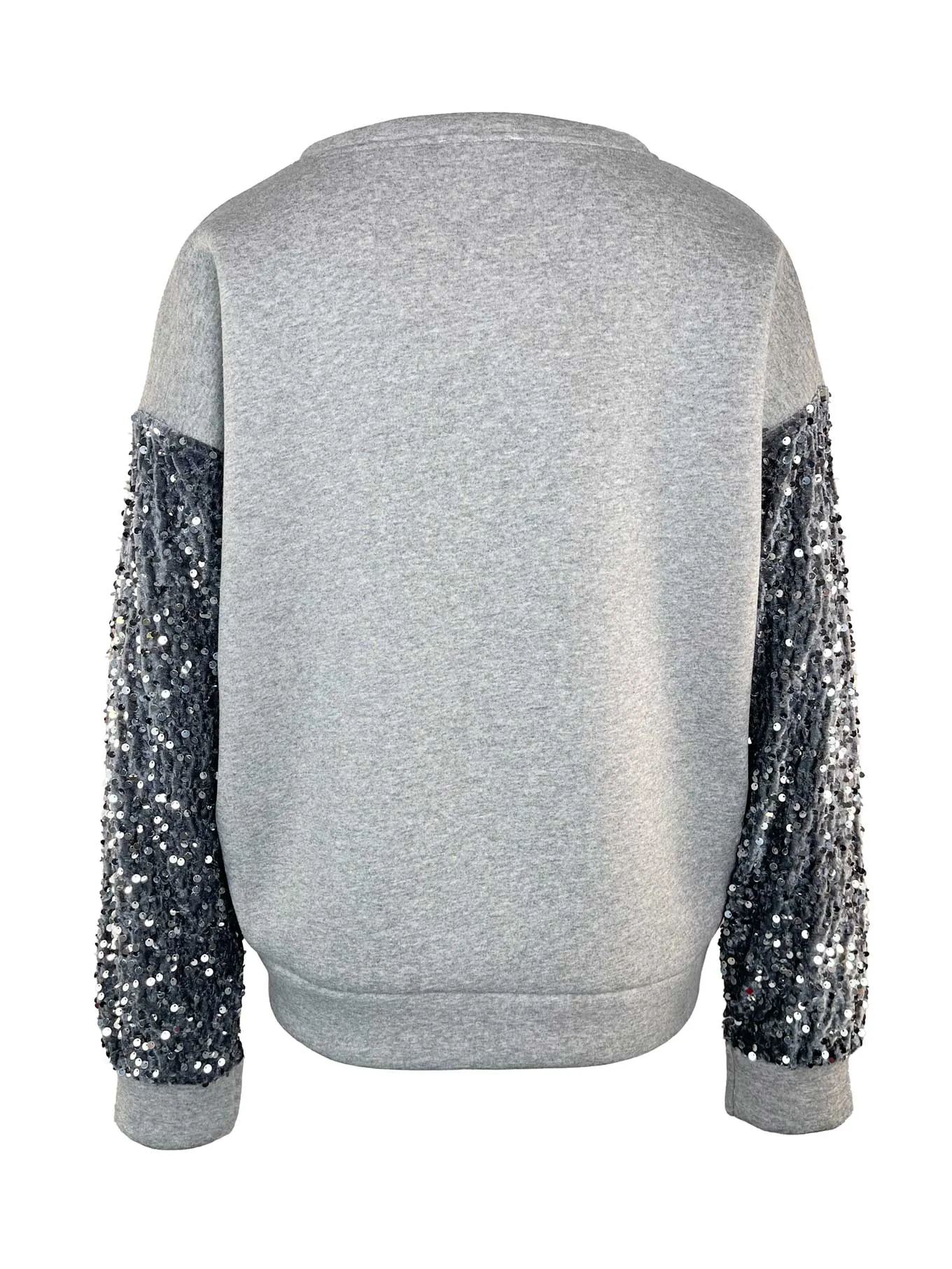 Sweatshirt Pailletten grau