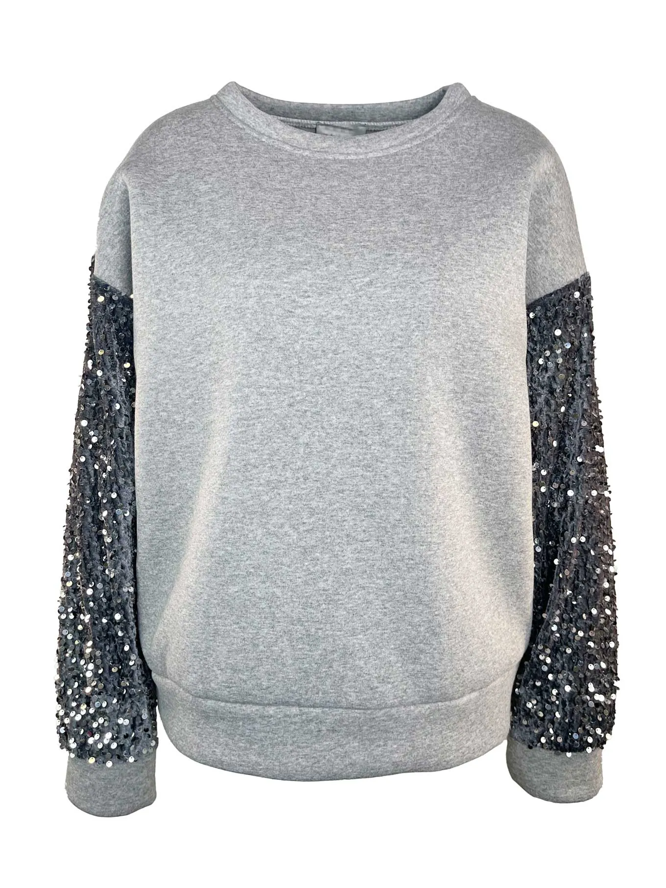 Sweatshirt Pailletten grau