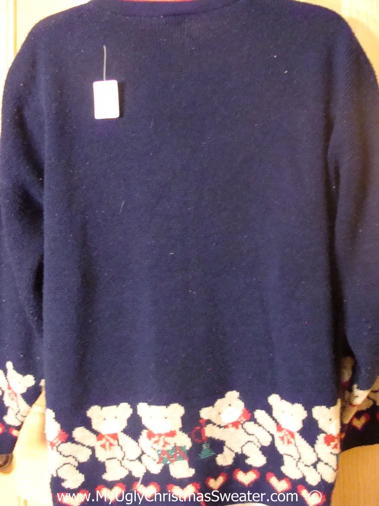 Tacky 80s Christmas Sweater with 2sided Bears (f1381)