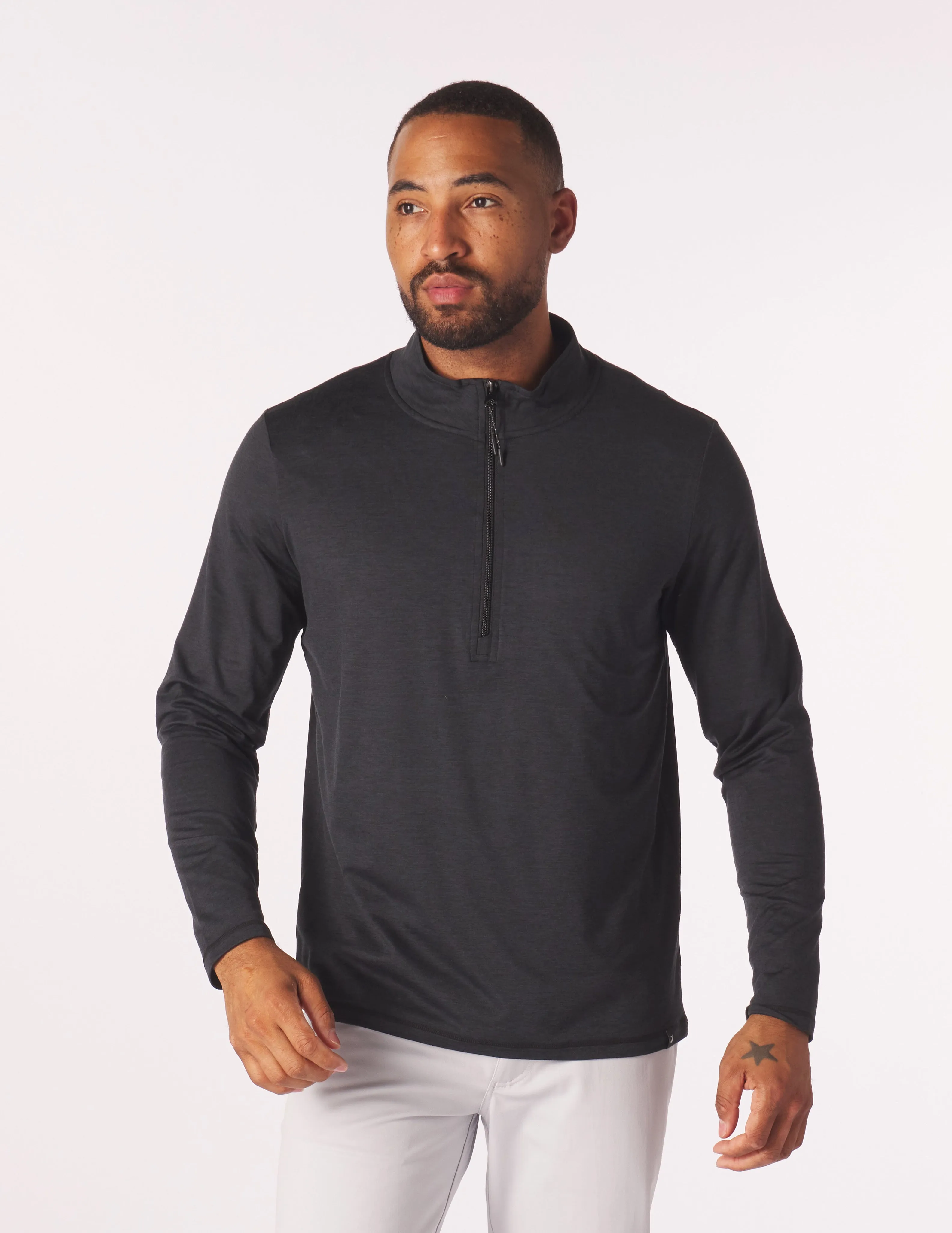 Tahoe 1/4 Zip: Jet Black Marble