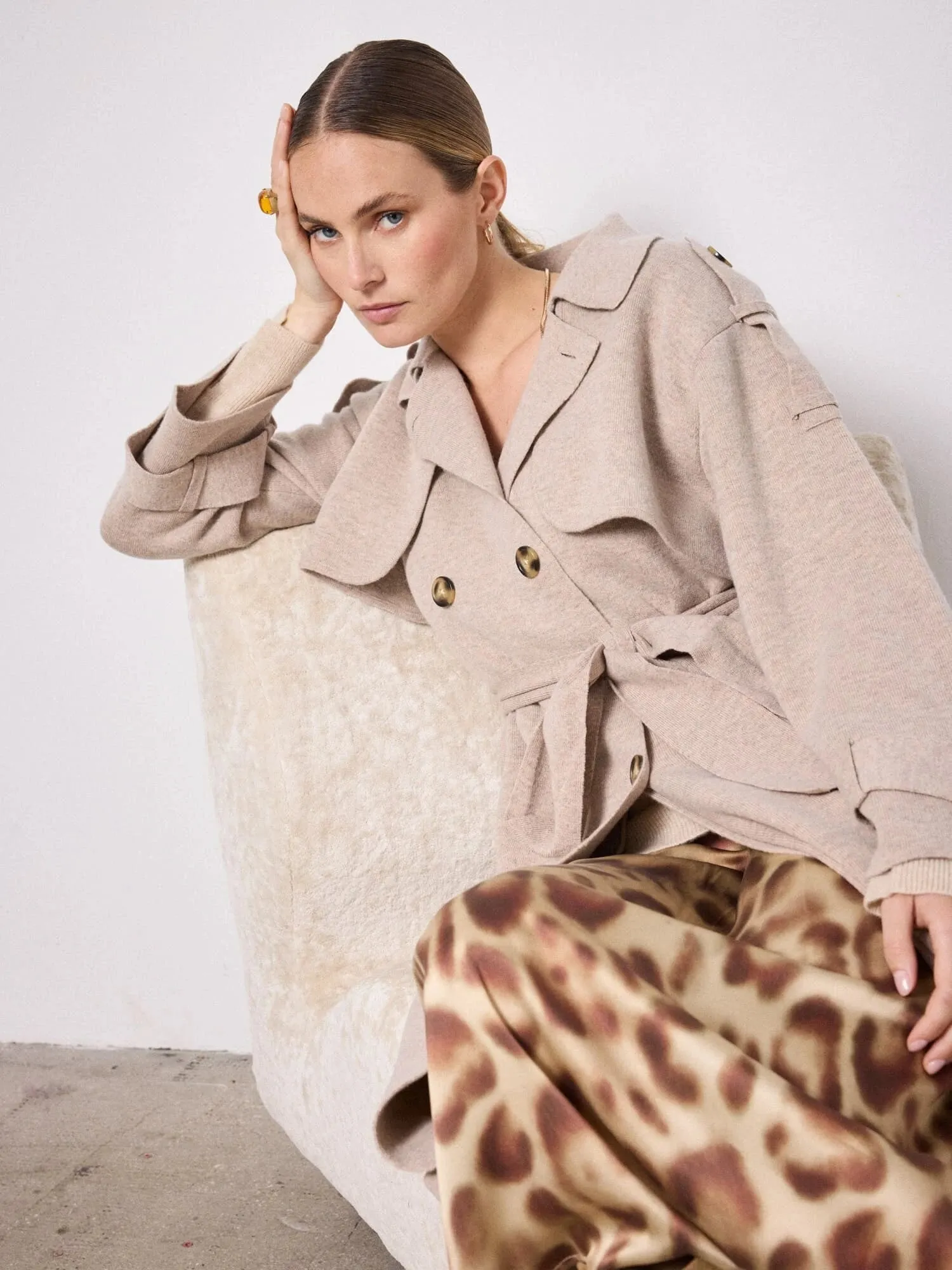 Talia Wool and Cashmere Trench Coat