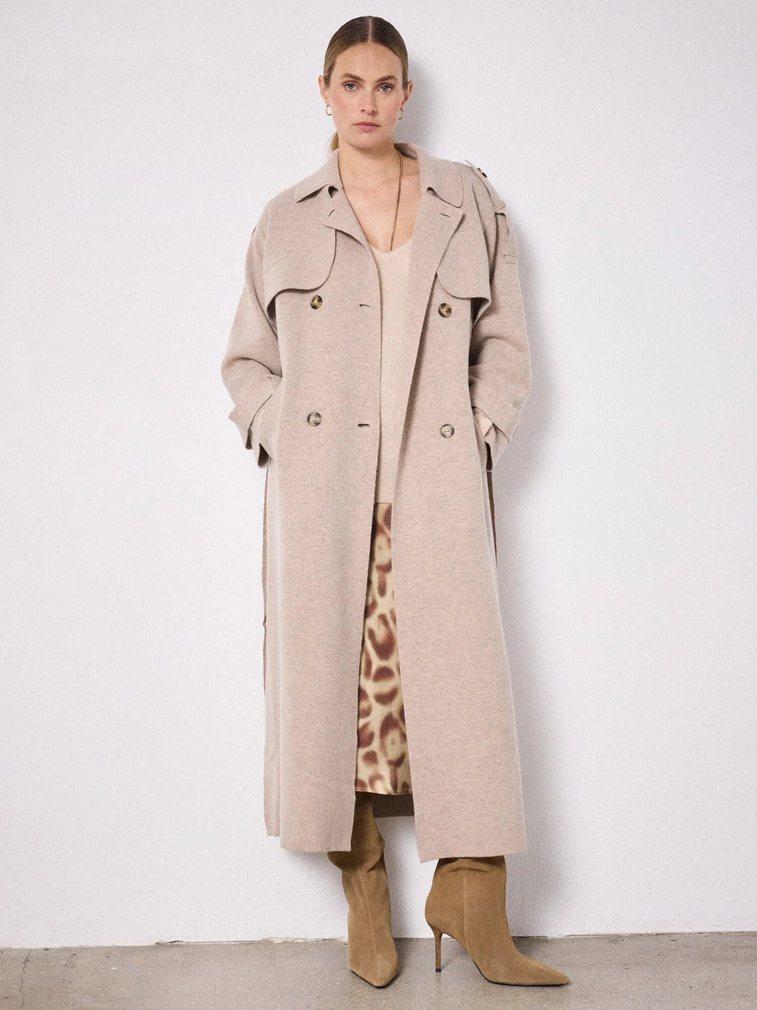 Talia Wool and Cashmere Trench Coat