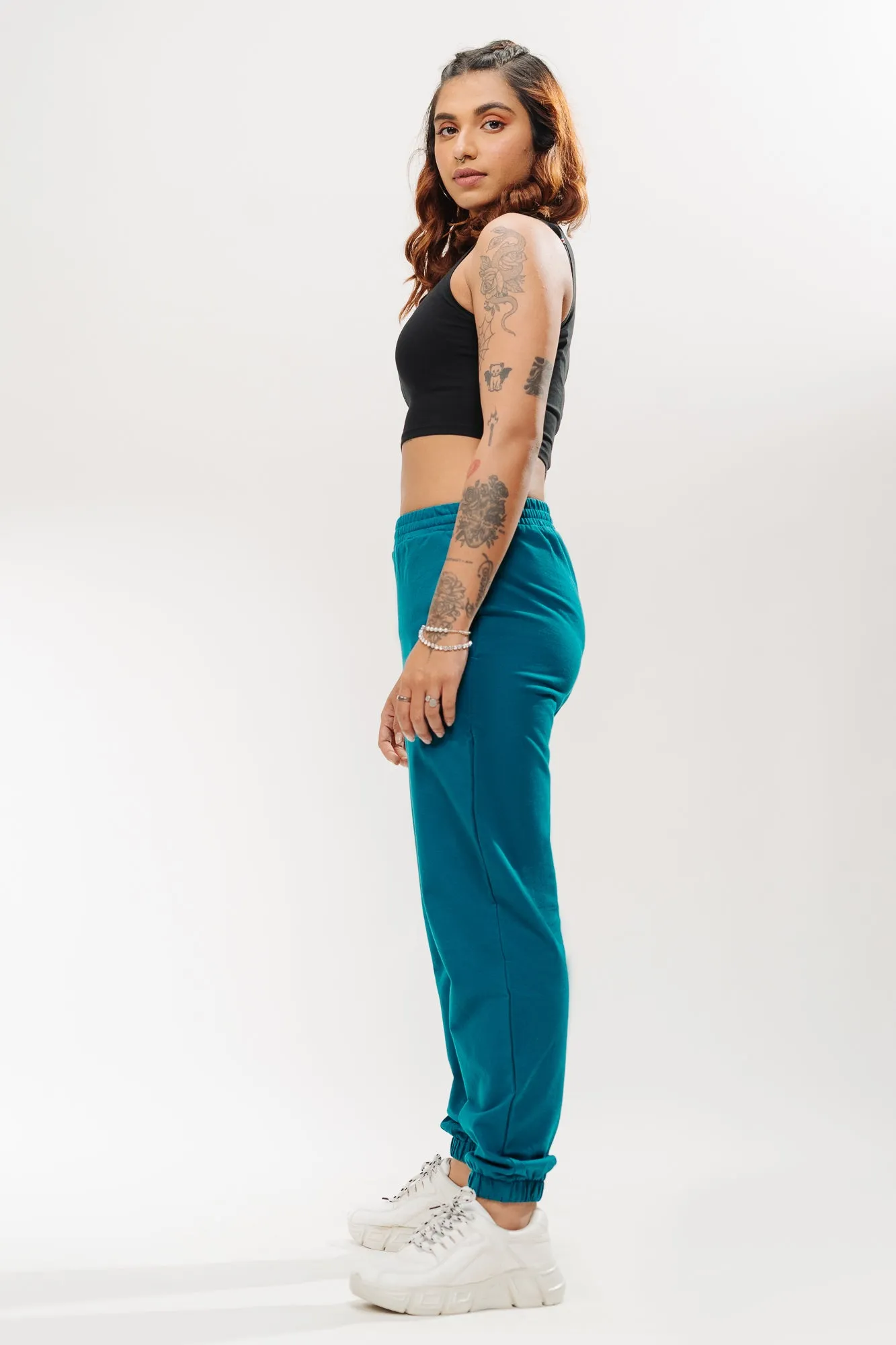 Teal Cotton Joggers