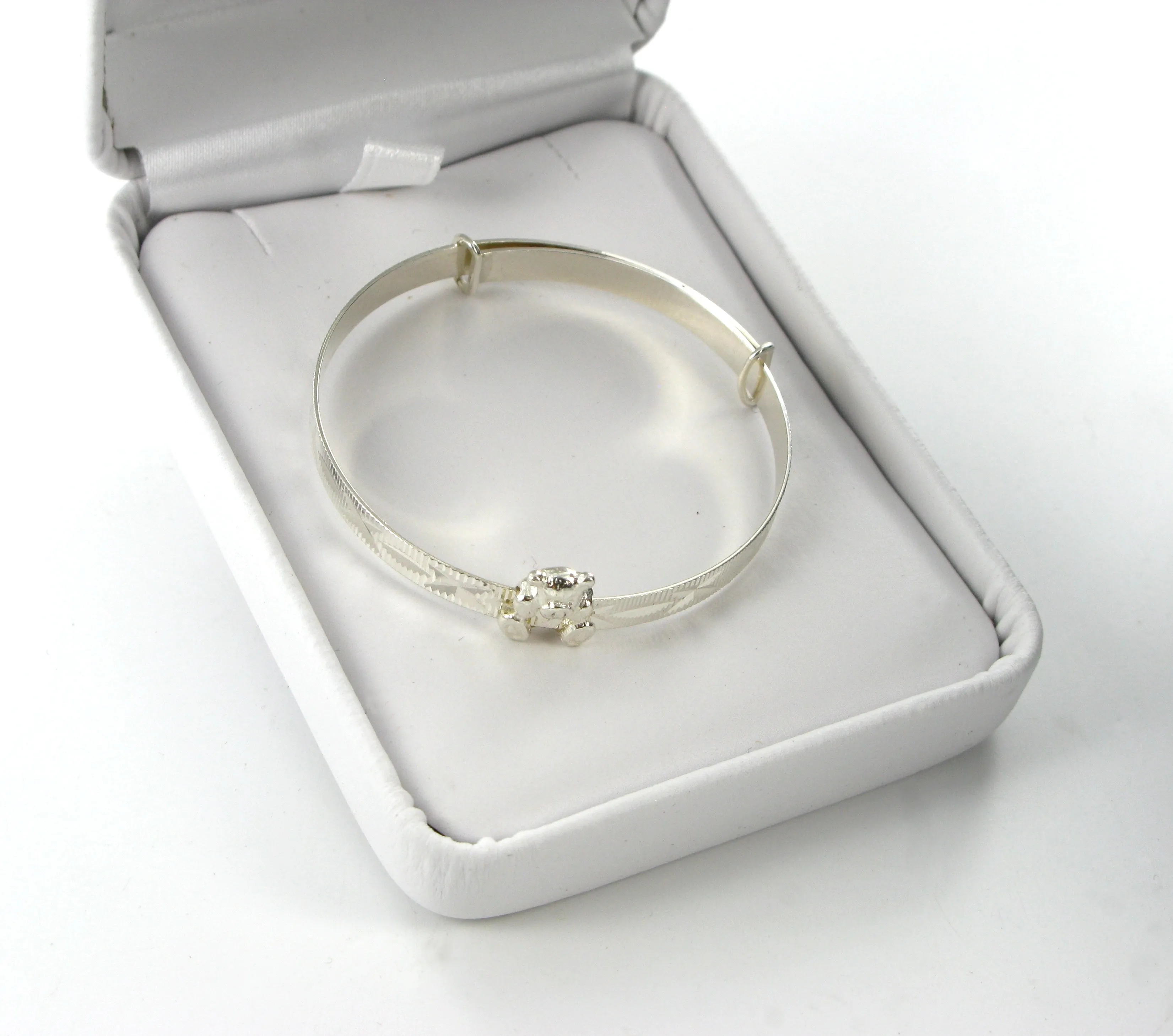 Teddy Bear Expanding Bangle with Presentation Box