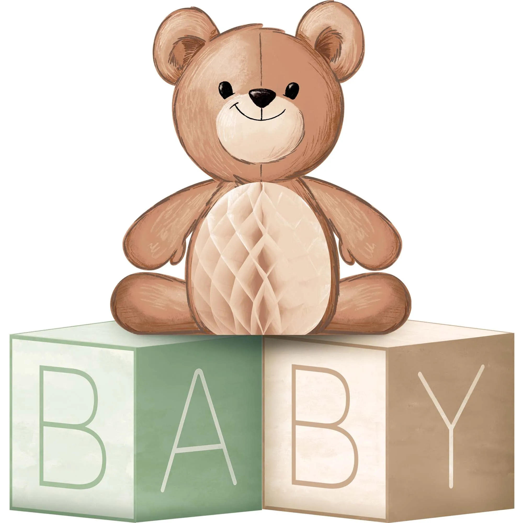 Teddy Bear Paper Table Centerpiece Decoration, 1 Count