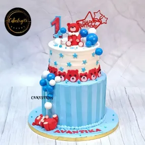 Teddy First Birthday 3kg  Cake