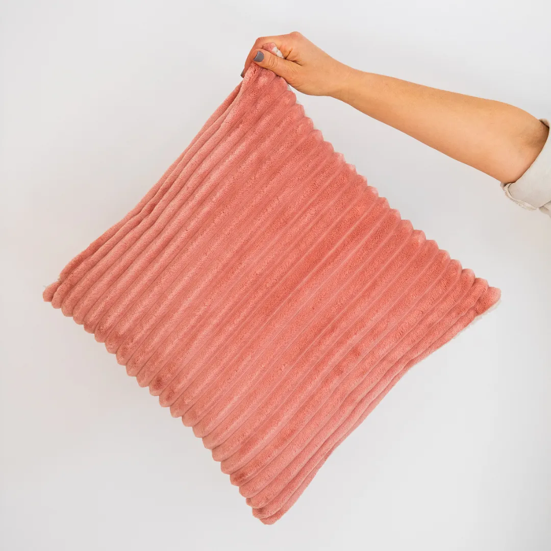 Teddy Fleece Cushion - Rose