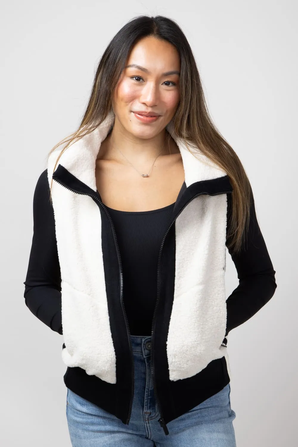 Teddy Vest for Women in Off White | JK8230-WHT