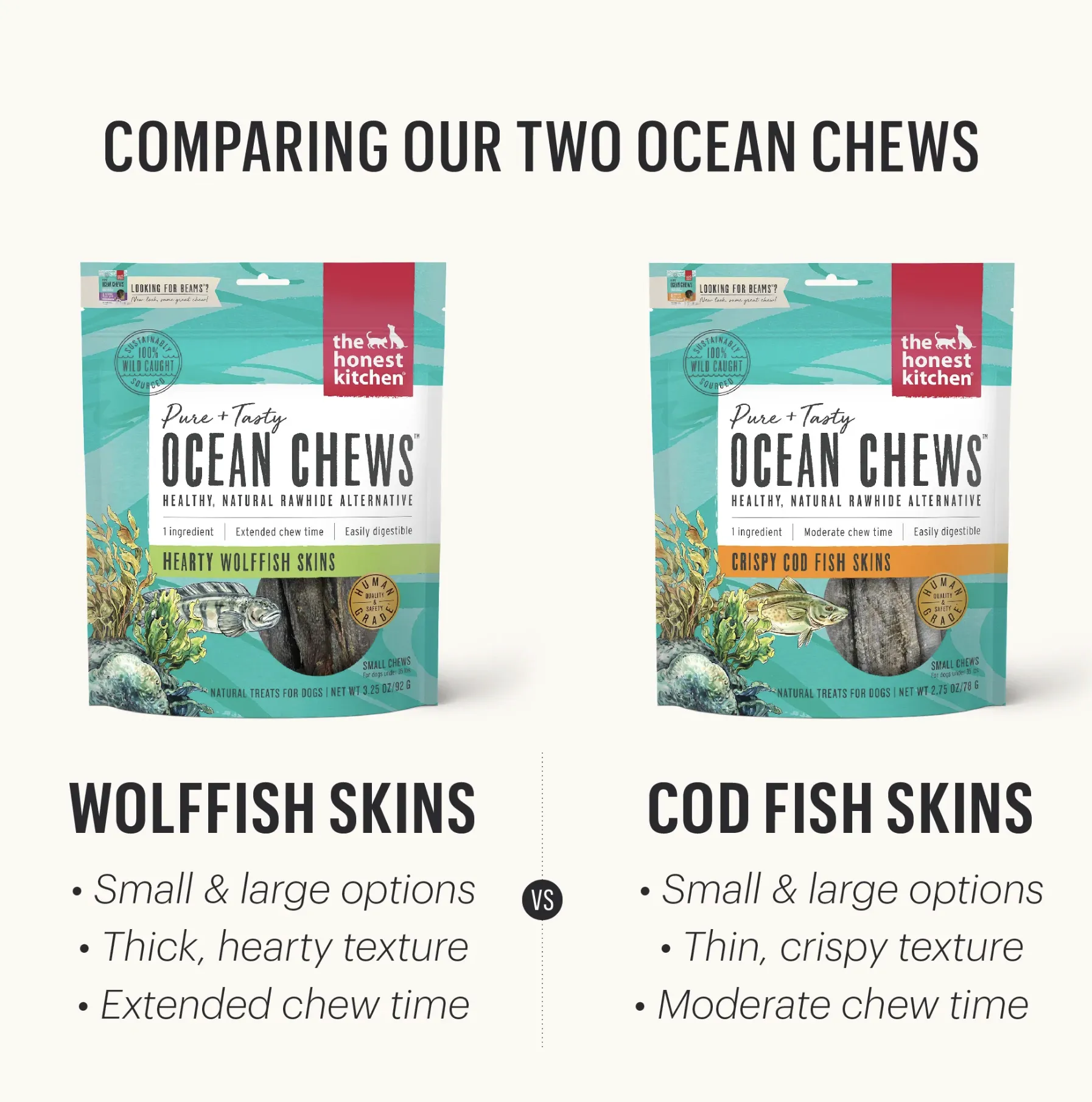 The Honest Kitchen Hearty Wolffish Ocean Chews