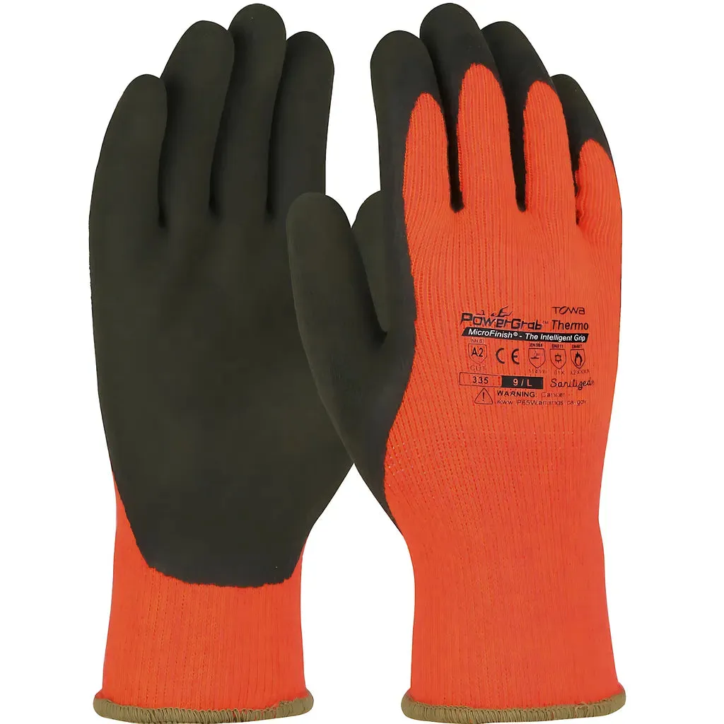 Towa 41-1400/L Hi-Vis Seamless Knit Acrylic Terry Glove with Latex MicroFinish Grip on Palm & Fingers