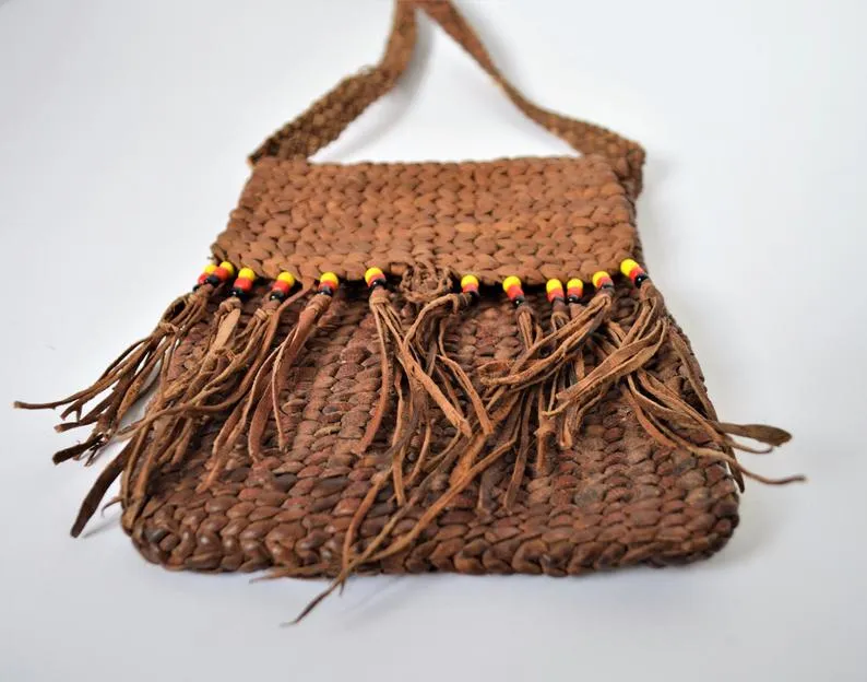 Tribal leather bag handmade in Shalateen Egypt