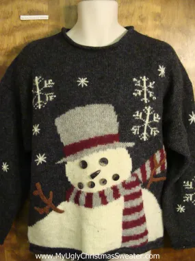 Two Sided Snowman Themed Ugly Christmas Sweater