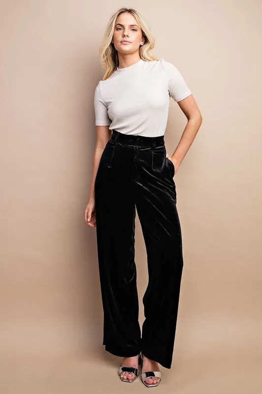 Velvet Wide Leg Pants