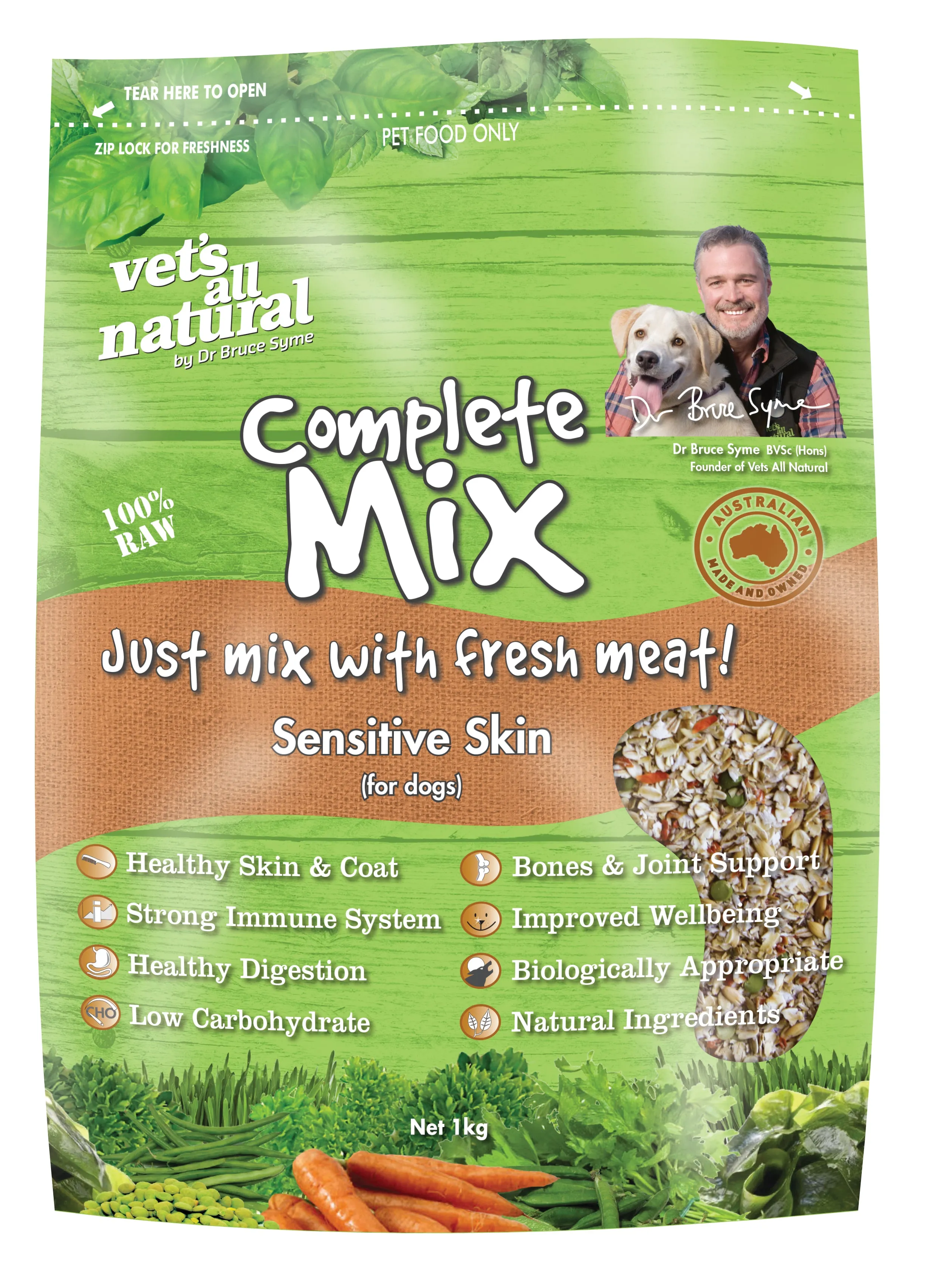 Vets All Natural Complete Mix Dry Dog Food Sensitive Skin