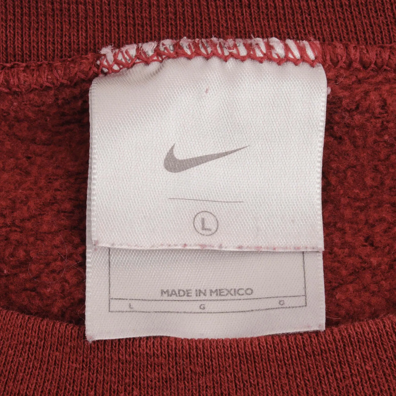 VINTAGE RED BURGUNDY NIKE CLASSIC SWOOSH SWEATSHIRT 2000S SIZE LARGE