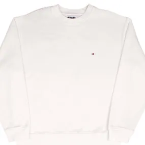 VINTAGE TOMMY HILFIGER WHITE CREWNECK SWEATSHIRT 2000S SIZE SMALL