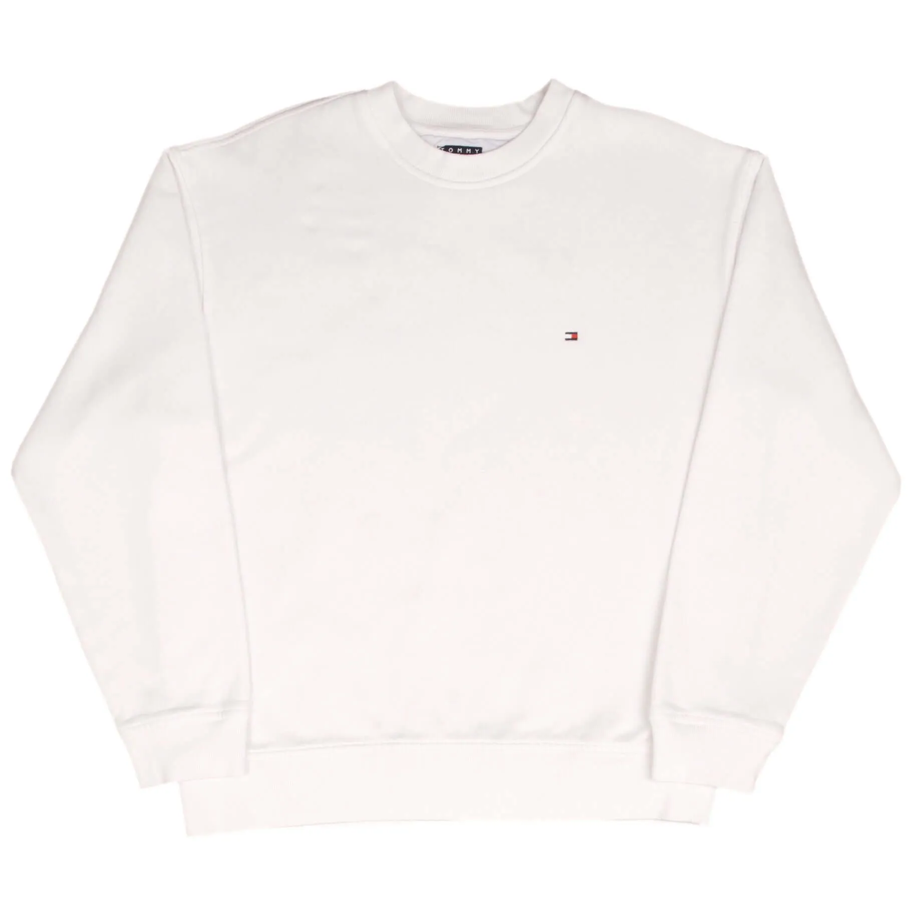 VINTAGE TOMMY HILFIGER WHITE CREWNECK SWEATSHIRT 2000S SIZE SMALL