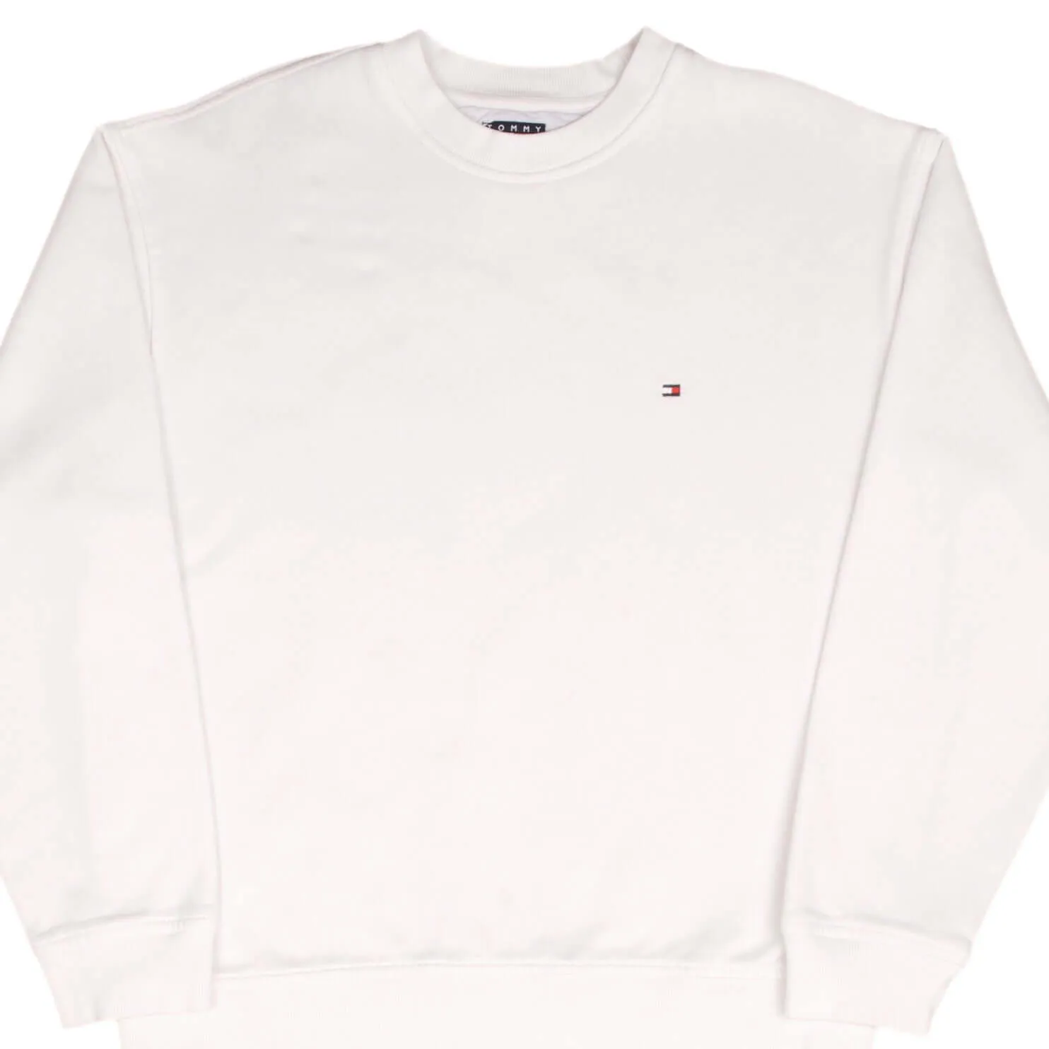 VINTAGE TOMMY HILFIGER WHITE CREWNECK SWEATSHIRT 2000S SIZE SMALL