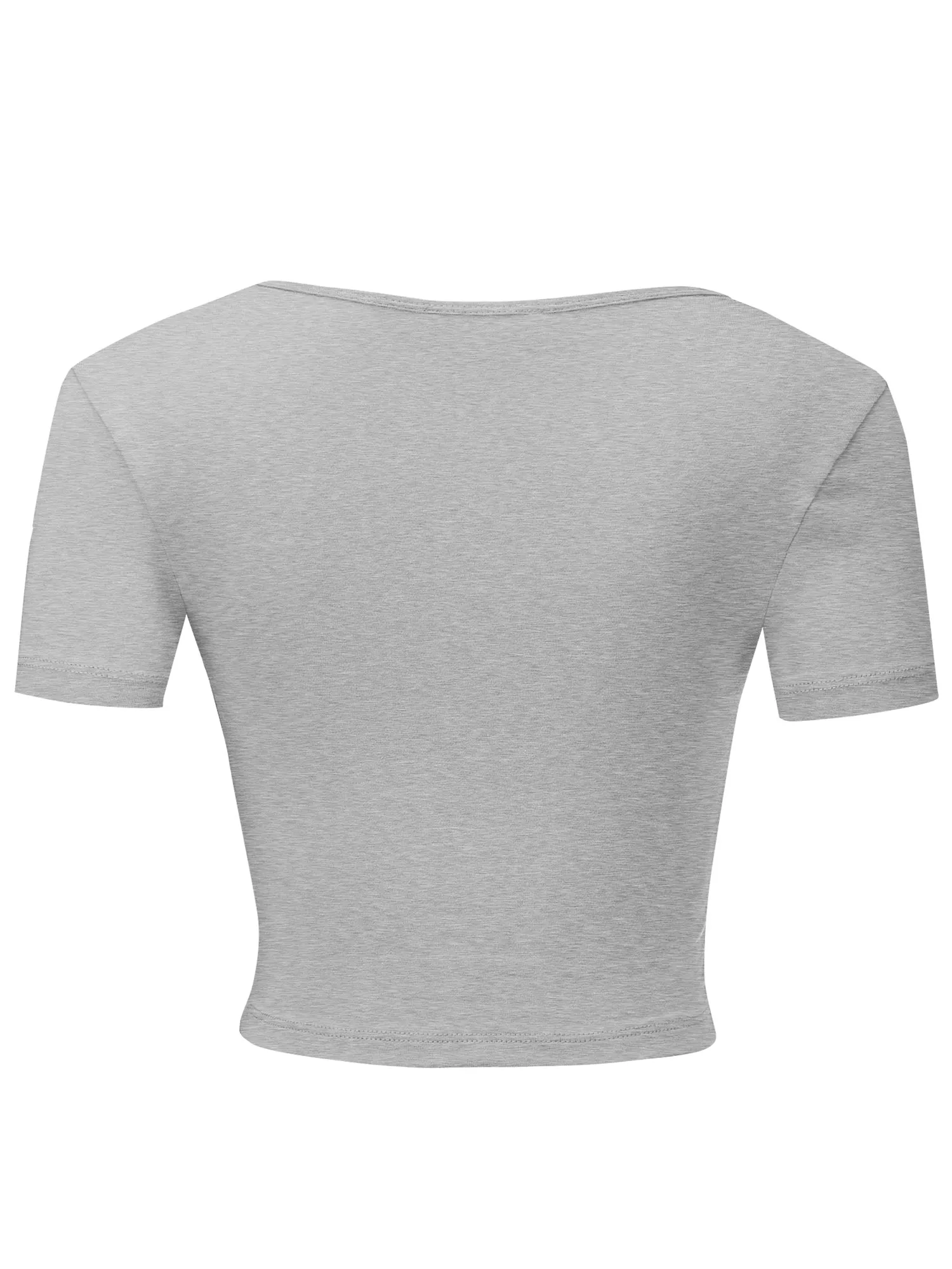 Women's Basic Scoop Neck Short Sleeve Crop Top Shirt (FWT1088)