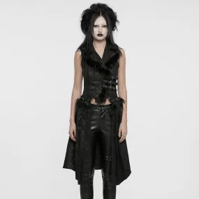 Women's Gothic Lace-up Jacquard Detachable Vest